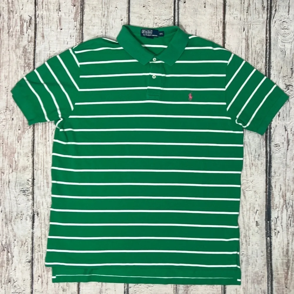 Polo Ralph Lauren Mens Striped Mens Golf Tennis Green Golfer Summer Shirt